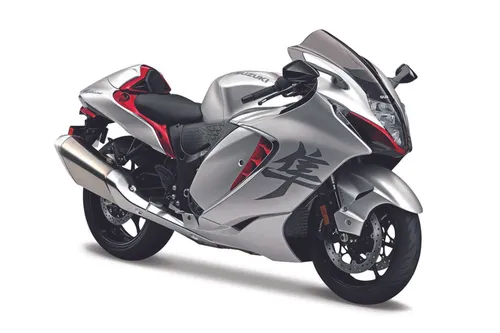 Maisto Suzuki Hayabusa (2022): Motorradmodell im Maßstab 1:12, mit Federung und ausklappbarem Seitenständer, Silber (5-21848)