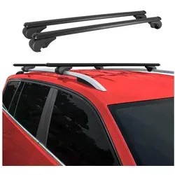 OMAC Dachträger OMAC Universal Gepäckträger für Auto 75kg 142cm Aluminium Schwarz 2x (2-St), Wasserbeständig,Abnehmbar,Multifunktional,Leichtgewichtig schwarz