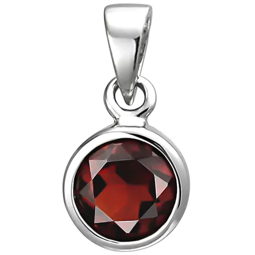 JOBO Anhänger 925 Sterling Silber 1 Granat rot