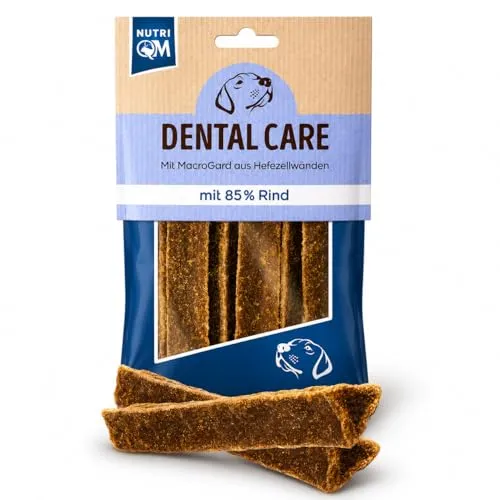 NutriQM® Dental Care Sticks Rind 70g | Getreidefreie Kaustangen für Hunde zur natürlichen Zahnpflege | Mit MacroGard zur Immunstärkung | 85 % Rindfleisch | Zahnpflege-Leckerli ohne Zuckerzusatz