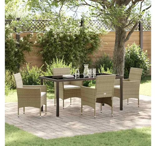 furnicato Garten-Essgruppe Modernes Gartendining-Set Beige 160x80x73 cm