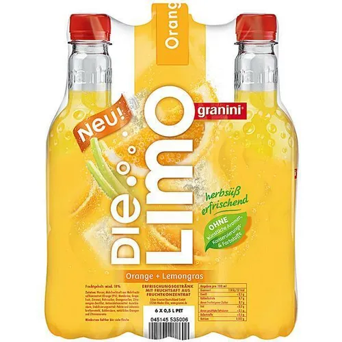 Granini Die Limo Orange-Lemongras PET 18x0.50L Flaschen