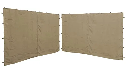 QUICK STAR 2 Seitenteile für Pavillon Nizza 3x4m - Seitenwand Set aus 2 Wänden mit teilbarem Reißverschluss, ideal für mehr Privatsphäre und Schutz. Maße: 250x192cm und 350x192cm, Farbe: Sand RAL 1001.