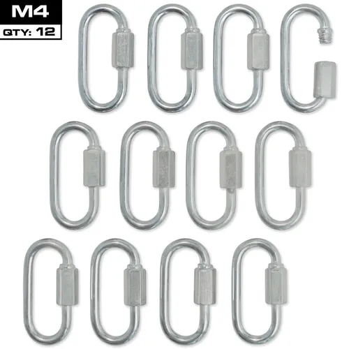 Meister Schnell Link Schraubverriegelung Karabiner - M4 X 12 Pack - Verzinkt