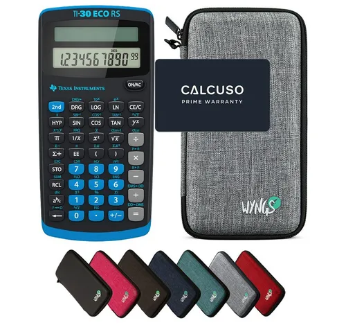 Texas Instruments TI-30 ECO RS Taschenrechner mit WYNGS Schutztasche - Taschenrechner mit 134 Funktionen, umweltfreundlichem Solarbetrieb und klarer Tastatur. Inklusive robuster WYNGS Schutztasche für optimalen Schutz und sichere Aufbewahrung.