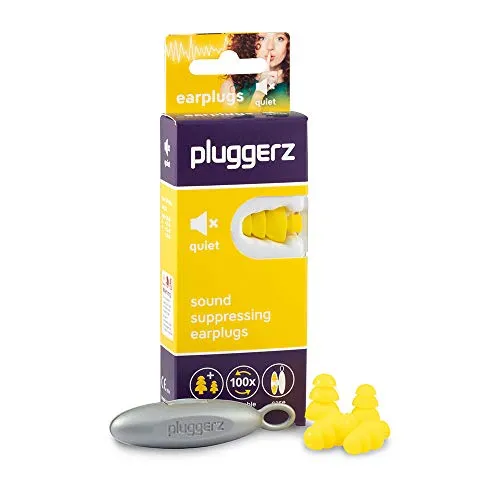 Pluggerz Ohrstöpsel Quiet - 2 Paar (S/M M/L) - Wiederverwendbar - Weich & bequem - Gefiltert - 27 dB - Konzentration - Studieren - Fokus