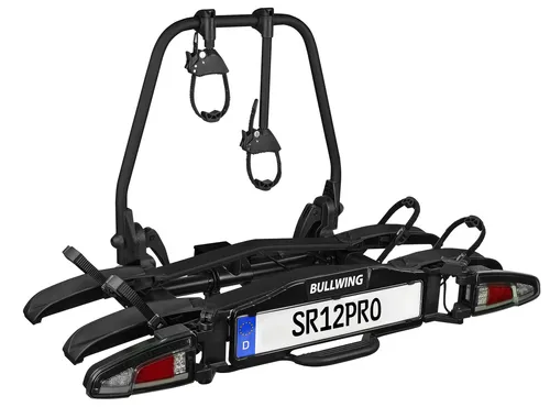 Bullwing SR12 PRO Fahrradträger für Anhängerkupplung - Fahrradträger für 2 E-Bikes bis 60kg, super leicht und mit integrierter LED-Beleuchtung für mehr Sicherheit auf der Straße.