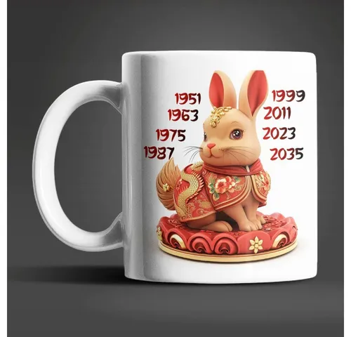 WS-Trend Tasse Hase Chinesisches Jahres Sternzeichen Tasse Kaffeetasse Teetasse, Keramik