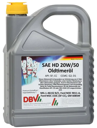 Mineralisches DBV SAE HD 20W-50 5 Liter