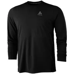 Odlo Zeroweight Chill-Tec Crew Neck Longsleeve Herren - Schwarz, Größe S - Laufbekleidung aus recycelten Materialien, superleicht und kühlend, ideal für hohe Temperaturen und sicheres Laufen bei Dunkelheit.