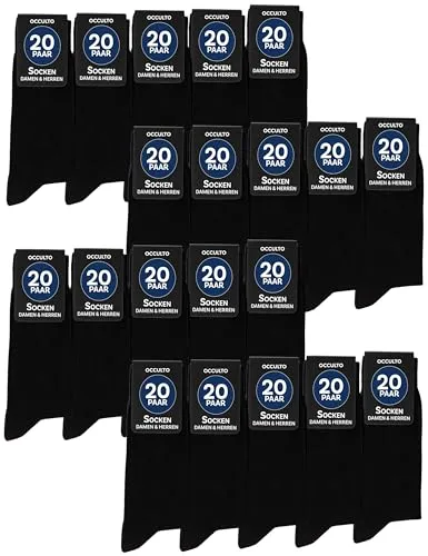 OCCULTO Businesssocken Herren - Modell Hermann, 20-Paar - Kurzsocken für Herren, die Eleganz und Komfort vereinen. Mit atmungsaktiver Baumwolle und druckfreien Gummibünden sind sie ideal für den Büroalltag und die Freizeit.