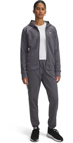 Under Armour Damen Trainingsanzug Rival Tricot - Eleganter Trainingsanzug in Grau für Damen, ideal für Fitness, Yoga und Freizeit. Hochwertige Baumwolle sorgt für Komfort und Bewegungsfreiheit.