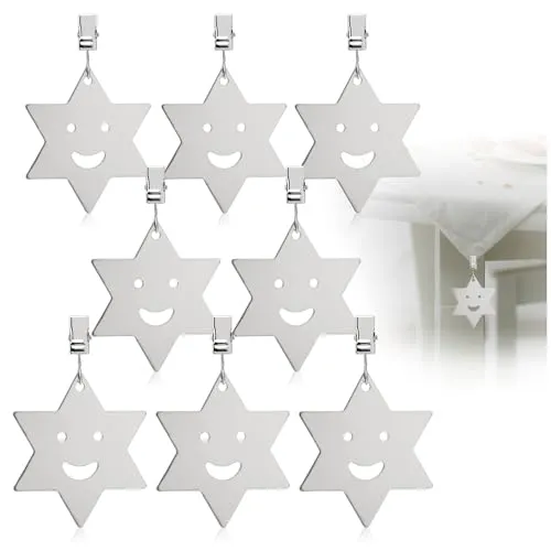 com-four® 8X Tischdeckenbeschwerer - Tischtuchgewichte aus rostfreiem Edelstahl - Tischtuchklammer - schwere Tischdeckenklammern