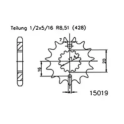 ESJOT Kettenritzel, 17 Zähne