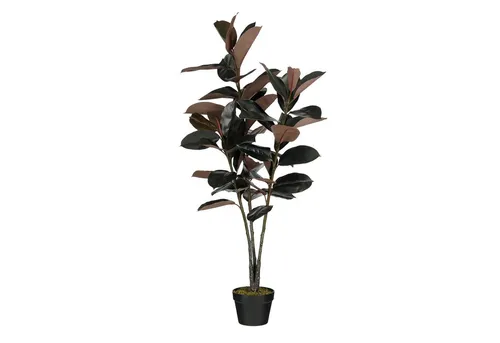 Kunstpflanze Mica Decorations Gummibaum – H120 x Ø80 cm – Rot - Stylische Gummibaum-Kunstpflanze von Mica Decorations, ideal zur Verschönerung deines Wohnraums. Pflegeleicht und langlebig für eine angenehme Atmosphäre.