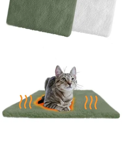 Piupet Tierdecke Selbstheizende Katzendecke I 60x45cm I Heizdecke ohne Strom I Katzen, Vlies aus 100% Polyester
