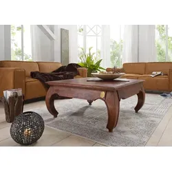Massivmoebel24 Couchtisch Akazie OPIUM #624 120x120 cm in braun von Massivholzmöbel24