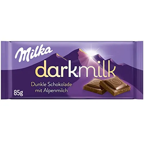 Milka Dark Milk – Dunkle Alpenmilch-Schokolade mit intensivem Kakao-Geschmack - Schokoladenriegel mit 40% Kakaoanteil, vereint zarte Alpenmilch und intensiven Kakao-Geschmack für ein cremiges Schokoladenerlebnis. Ideal für Pausen oder besondere Momente.