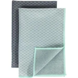 Wenko Geschirrtuch Miko, 54741100, 40 x 60 cm, Mikrofaser, grau-grün, 2 Stück