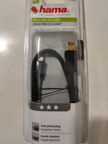 Hama Computer HQ USB-Kabel 2.0 USB-A/Micro-B M/M 0,75m Schwarz Vergoldet