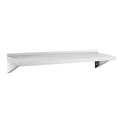 Royal Catering Hängeregal Edelstahl 120 x 40 cm - Hängeregal aus Edelstahl, 120 x 40 cm, bis 80 kg Tragkraft – ideal für Ordnung in der Küche. Platzsparend und pflegeleicht, sorgt es für schnellen Zugriff auf Ihre Utensilien.
