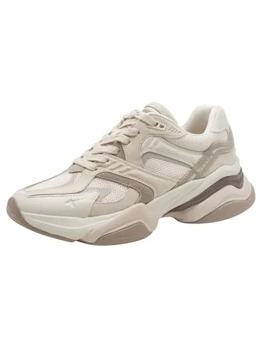 Tamaris Damen Sneaker Low, beige, 39 EU - Stylische Damen Sneaker in beige mit herausnehmbarem Fußbett für individuellen Komfort. Ideal für Freizeitaktivitäten und den Alltag. Die sichere Schnürung ermöglicht eine perfekte Passform und sorgt für ein angenehmes Tragegefühl.