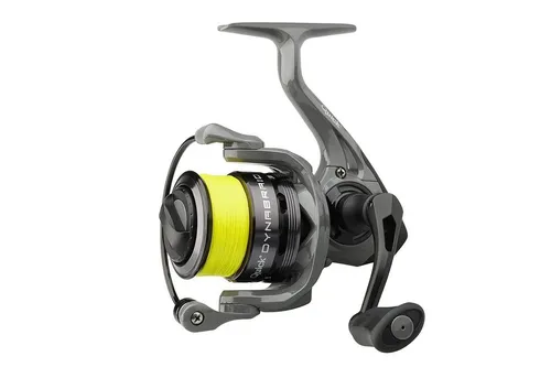Quick Dynabraid 4 1000 FD 3+1BB Rolle mit 15Lb Braid Schnur - Angelrolle mit modernem Design in Grau und Gunsmoke, bietet exzellente Leistung und intelligente Funktionen für ein optimales Angelerlebnis.