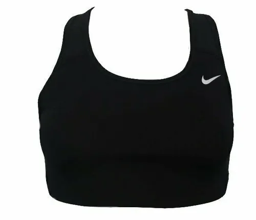 Nike Dri-FIT Swoosh Sport-BH für Frauen, schwarz - Sport-BH mit mittlerem Halt, ideal für Fitness, aus atmungsaktivem Dri-FIT Material für optimalen Komfort und Bewegungsfreiheit.