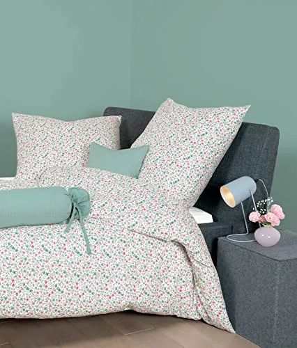 Janine Mako-Soft-Seersucker Bettwäsche Tango 155x220 cm + 80x80 cm rot-Rose