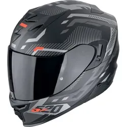 Scorpion Exo-520 Evo Air Ranka Integralhelm Schwarz/Silber/Rot XS - Motorradhelm mit AIRFIT CONCEPT für individuelle Passform und integrierter Sonnenblende, ideal für komfortable Fahrten bei jedem Wetter.