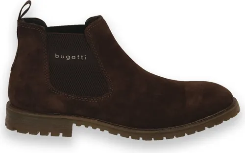 bugatti Herren Chelsea Boots - Dunkelbraun, 42 EU - Wanderschuhe mit Wechselfußbett und elastischem Verschluss, ideal für bequemes Tragen und optimalen Halt.