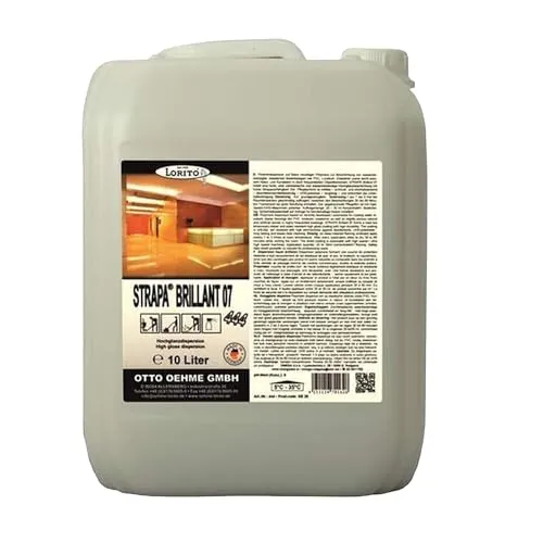 Lorito Strapa Brilliant, 10 Liter, Bodenbeschichtung, Hochglanz Beschichtung für Böden, Sportböden, Hallenböden und Hartbeläge
