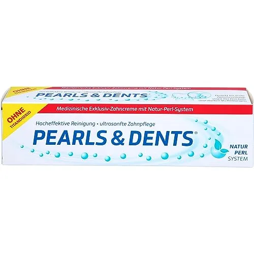 Pearls & Dents Zahncreme Ohne Titandioxid - Zahnpasta ohne Titandioxid, reinigt gründlich bis in die Zwischenräume und stärkt den Zahnschmelz mit einem einzigartigen Doppel-Fluorid-System.