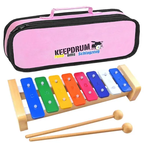 keepdrum Glockenspiel keepdrum KGS2 Glockenspiel für Kinder mit Tasche Pink