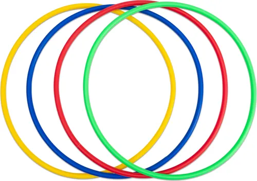 Betzold Gymnastik-Reifen Set, 4 bunte Reifen, 60 cm Durchmesser - Springstöcke & Hüpfbälle – vielseitige Gymnastik-Reifen für kreative Spiele und Bewegungsförderung, ideal für Schule und Kindergarten.