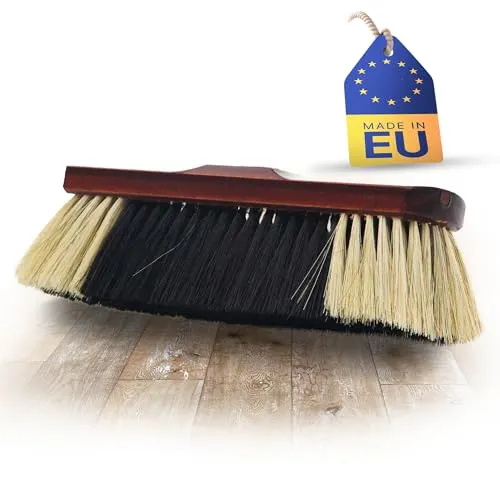 Novaliv Zimmerbesen ROSSHAAR Mischung Besen weiche Borsten Schrankbesen Gemischtes Rosshaar Besenkopf Rosshaarbesen Besen für Laminat und Parkett Rosshaarbesen Mix Naturborsten Stubenbesen