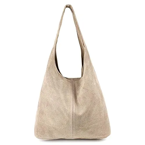 Made in Italy Damen Echtleder Tasche – Stilvolle Hobo Bag aus Rindsleder - Elegante Damen Shopper aus hochwertigem, italienischem Rindsleder. Ideal für jeden Anlass, mit sicherem Reißverschluss und praktischen Innenfächern für optimale Organisation. Perfekt für Büro, Uni oder Freizeit!