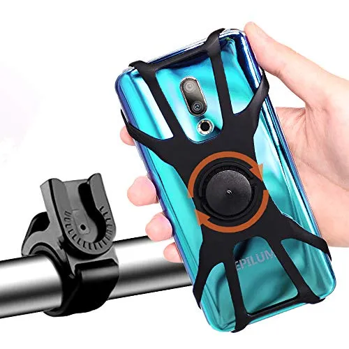 EPILUM Handyhalterung Fahrrad 360° Drehbar Abnehmbar für Motorrad Kompatibel mit Smartphone von 4,0–6,5 Zoll
