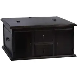 Mexico Truhentisch 80cm aus massivem Pinienholz - Praktischer Truhentisch im Kolonialstil mit großem Stauraum und handgeschmiedeten Eisenbeschlägen. Ideal für stilvolle Wohnzimmergestaltung.