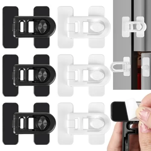 Stück Kindersicherung Schrank, Kindersicherung Schubladen, Strong Adhesive Schranksicherung No Drilling Schubladensicherung Baby, Schrankschloss für Schränke und Schubladen, Kühlschrank 6