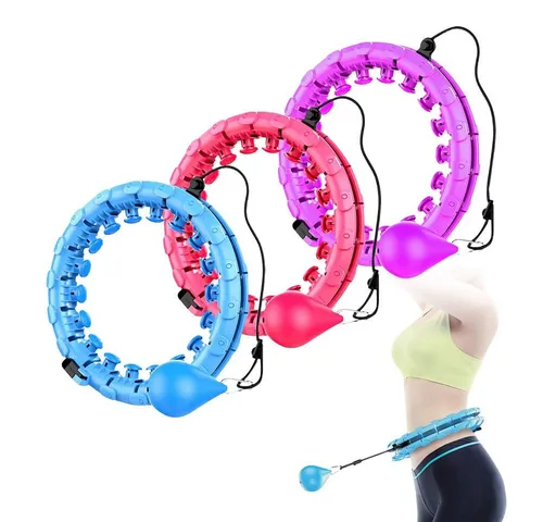 Vivitar Hula-Hoop-Reifen mit Gewicht Kugel, 24 abnehmbaren Teile, gewichteter Hula-Hoop (360° Massage, Verstellbare Größe von 65cm bis 120cm Taillenumfang, Stabiler & Leiser Hoola Hoop, 24-tlg., Bauchmassage, Heimtraining, Fettverbrennung, Fitness, Gewichtsverlust), Perfekt für effektiven Gewichtsverlust und Spaß beim Training