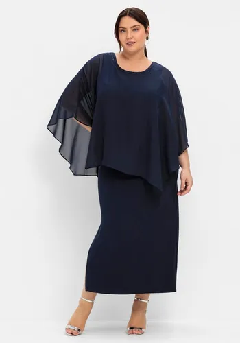 Sheego Etuikleid Abendkleid 3/4-Arm im Lagenlook von sheego