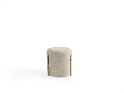 Runder Pouf Fußhocker in Weiß – Moderner Sitzhocker - Moderner runder Pouf in Weiß, ideal für Wohnzimmer und Schlafzimmer. Kompakte Maße von 40 x 42 cm bieten vielseitigen Sitzkomfort ohne Montageaufwand.