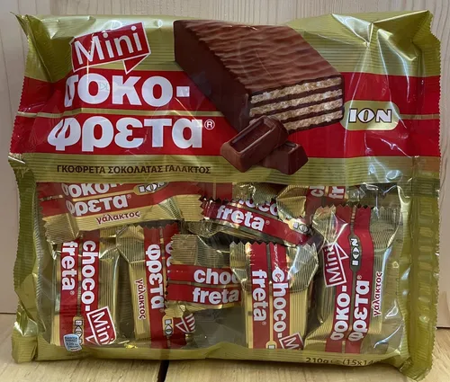 Chocofreta Chokofreta ION Mini Vollmilch Waffel Waffer Chocolate Greek 15x14g