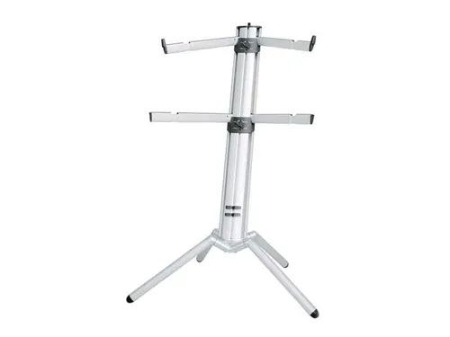 König Meyer 18860 Spider Pro Silver - Höhenverstellbares Keyboard Säulenstativ, stabil und ideal für professionelle Musiker
