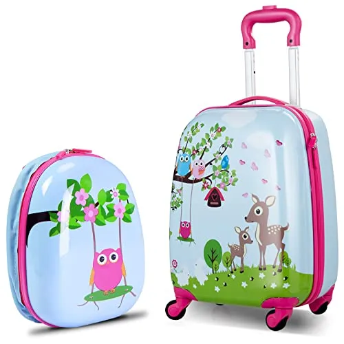 DREAMADE Kinderkoffer & Rucksack Set, Dschungel Design