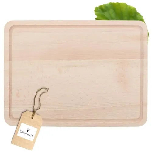 Schneidebrett mit Saftrille aus Holz, 30,5 cm, schont hochwertige Klingen, verrutscht nicht, antibakterielle Eigenschaft, Küchenbrett für scharfe Messer