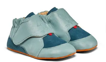 Affenzahn Kid's Krabbelschuh Leder Crawly - Barfußschuhe 16/17 - Leichte und weiche Krabbelschuhe aus Leder in Türkis, ideal für die ersten Schritte von Babys und Kleinkindern. Perfekt für die Freizeit!