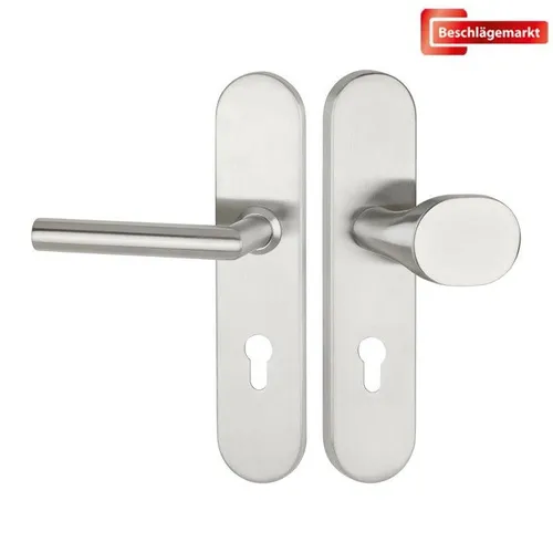 HERMAT WECHSELGRT. 1802/2091.S/3128/ES1.PZW-60 Edelstahl Matt Schutzgarnitur - Türsicherungen mit modernem Design aus mattem Edelstahl, ideal für Haustüren, inklusive 2 Stück für beidseitig öffnende Türen.