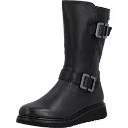 Remonte Stiefel aus Leder/Synthetik - Schwarz - Komfortweite 36 - Die Remonte Stiefel bieten einen seitlichen Reißverschluss für einfaches An- und Ausziehen. Mit rutschfester Sohle und gepolsterter Innensohle sorgen sie für höchsten Tragekomfort und angenehme Wärme an kalten Tagen.